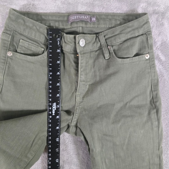 Just USA Olive Green Skinny Jeans Stretch Casual Pants‎ Size 25 - Picture 7 of 9